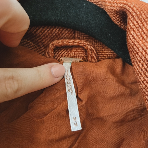 Free People Flared Sleeve Blazer Jacket with Lace, Tobacco Brown Size Medium - Picture 5 of 12